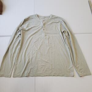 Lululemon Henley Shirt Mens Sage Green Long Sleeve Athletic Performance Casual